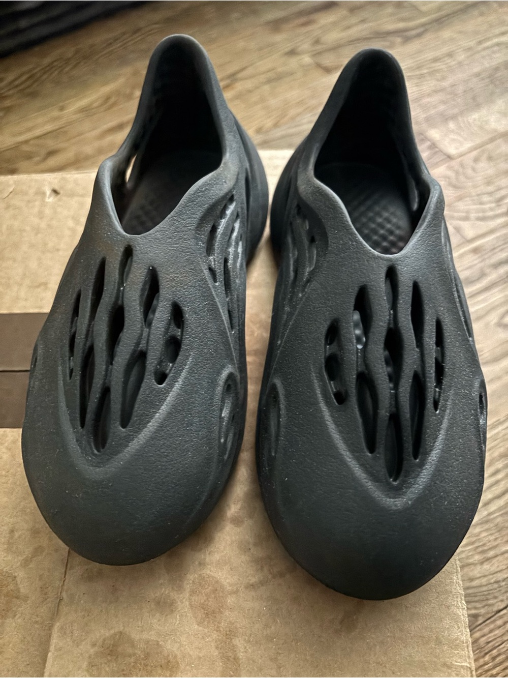 Yeezy Kids Black Foam Slip-On Slippers
